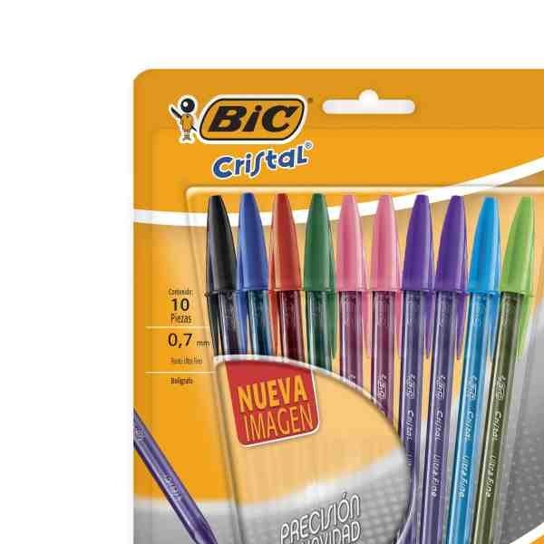 BOLIGRAFO CRISTAL PREC. S BIC 0.7MM BOL.C10 SURT. 12132